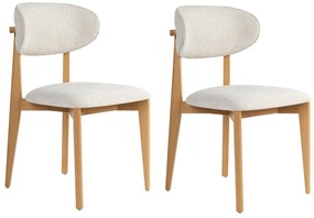 Set de scaune de sufragerie Lionte White and LightOak, 2 buc.