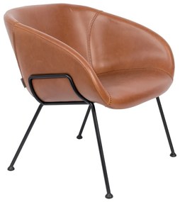 Fotoliu din piele ecologică Zuiver Feston, maro
