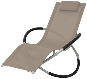 vidaXL Șezlong geometric de exterior, gri taupe, oțel