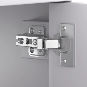 Dulap de baie cu chiuvetă, independent, spațiu mare de depozitare, 76x46x87 cm, Gri