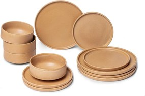 Set 12 vase din gresie Bonami Selection Malia, portocaliu cărămiziu