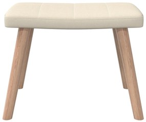Scaun de relaxare cu taburet, crem, textil 1, Crem, Cu suport de picioare