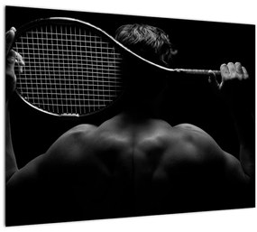 Tablou pe sticlă - Jucătorul de tenis (70x50 cm)