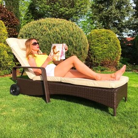 Șezlong de relaxare pentru grădină Avenberg HAVANA - Maro