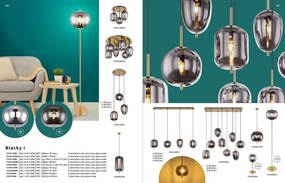 Lustra cu 4 pendule design modern Blacky I negru mat, alama