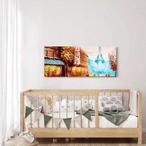 Tablou - Vremea ploioasă și Turnul Eiffel (120x50 cm)