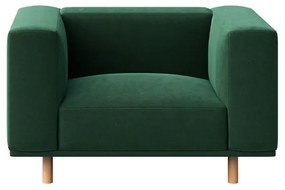 Fotoliu de relaxare verde închis cu tapițerie din catifea Kukumo – Ame Yens