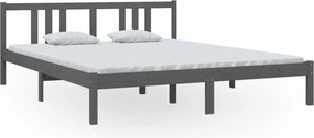 vidaXL Cadru de pat, gri, 160x200 cm, lemn masiv de pin