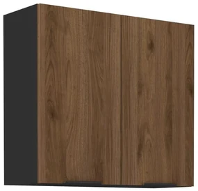 Dulap superior de bucătărie Monzesa 80 G 72 2F (nuc okapi + negru) . 1096947