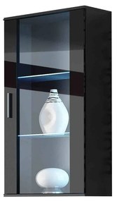 Vitrină Belario B2 (Negru + Negru lucios ) (iluminat LED Alb). 1058607