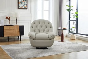 Fotoliu Recliner, suport picioare extensibil, Piele Ecologica, Bej