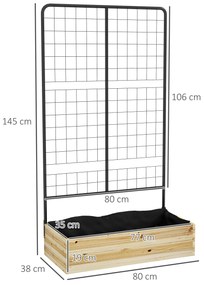 Outsunny Jardinieră Grilaj din Lemn, Ideală pentru Cultivarea Ierburilor și Florilor, Adaugă Farmec Grădinii, Terasei, Verandei | Aosom Romania
