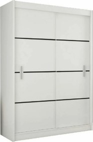 Dulap MERINA, alb/negru, PAL melaminat, cu 2 usi, 150x60x215 cm