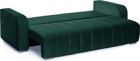 Canapea Extensibilă 3 locuri DIEGO, cu ladă de depozitare, 230x92x90 cm, Velutto-Verde