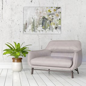 Tablou - Flori albe, vintage (70x50 cm)