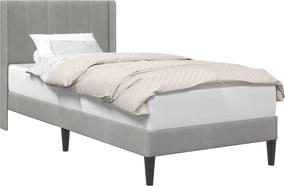 vidaXL Cadru de pat cu headboard Gri deschis 90 x 190 cm Catifea