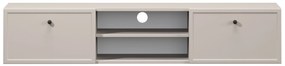 Comodă TV suspendată Lorini 150 cm cu sertare - culoare cașmir / mânere negre