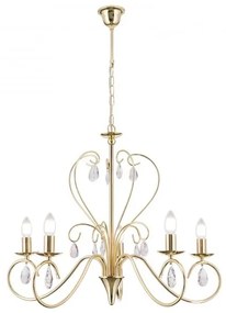 Candelabru 5 brate stil clasic cu cristale K9 Alessia auriu