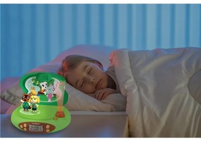 Ceas copii 3D cu proectie Lexibook Nintendo Animal Crossing RP500AC, Alarma, 4 efecte, Verde/Maro