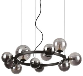 Ideal Lux - Lustră LED suspendată pe cablu PERLAGE 11xG9/3W/230V diam. 73 cm negru/fumuriu