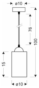 Lustră neagră cu abajur din sticlă ø 10 cm Bistro – Candellux Lighting