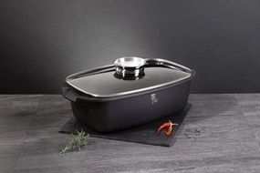 Oala marmorata 3.8 L, pentru cuptor sau plita, cu capac, roaster  3.8 L Berlinger Haus LP KL 112P