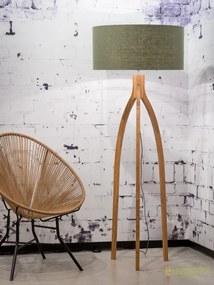 Lampadar cu trepied, realizat din materiale naturale, durabile si ecologice, Annapurna verde