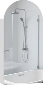 HOMCOM Dulap de perete pentru baie cu oglindă, corp pentru baie fără ramă în arc și etajere reglabile din sticlă, alb | Aosom Romania