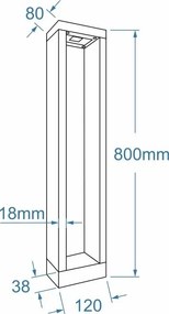 Stalp de exterior CAVALIO 80 IP65 3000K gri inchis