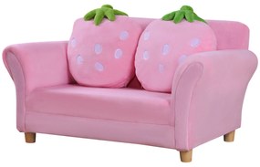 Fotoliu pentru copii HOMCOM cu design căpșuni | Aosom Romania