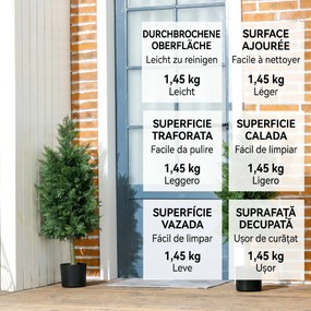 HOMCOM Arbori Topiari de Cedru Artificial, Set de 2 Plante Artificiale în Ghivece, Plante Decorative, 38x12.5x90 cm, Verde | Aosom Romania