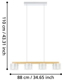 Lustră LED RGBW dimabilă pe cablu Eglo 900881 PORTICO-Z 4xLED/3,7W/230V