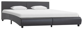 285467 vidaXL Cadru de pat, gri, 180 x 200 cm, piele ecologică