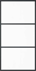 vidaXL Ușă glisantă, negru, 102x205 cm, sticlă ESG și aluminiu