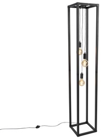 Lampă de podea inteligentă neagră cu 3 lumini, inclusiv Wi-Fi G95 - Big Cage