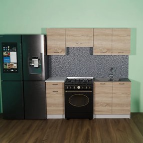 Mobilier de bucătărie 1,8 m, stejar sonoma/alb, APART NEW