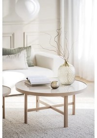 Măsuță de cafea în culoare naturală rotundă cu blat ceramic 90x90 cm Marsden – Rowico