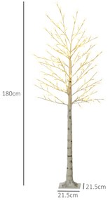 HOMCOM Copac luminos LED 180 cm | 180 LED alb-cald | 3 trepte | scoarță realistă | Aosom Romania