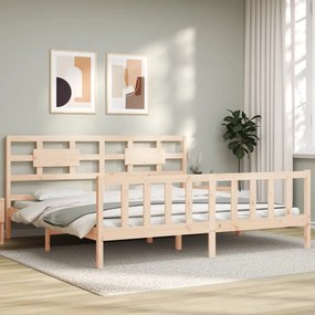 3192576 vidaXL Cadru pat cu tăblie 200x200 cm, lemn masiv de pin