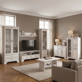 Mobilier sufragerie clasic TIFFANY II, grej, PAL laminat, 7 piese