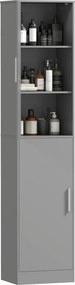 HOMCOM Dulap coloana pentru baie cu 2 uși și 4 rafturi reglabile, 40 x 35 x 180 cm, gri | Aosom Romania