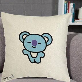 Perna Personalizata BT21 Koya Kawaii, 40x40 cm, Ecru, Husa Detasabila, Perna Inclusa, BEKZ®