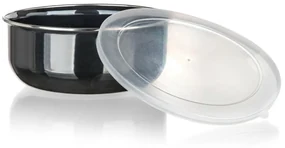 Banchet Set de boluri emailate METALLIC Negru, 8buc