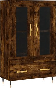 vidaXL Dulap înalt, stejar afumat, 69,5x31x115 cm, lemn prelucrat