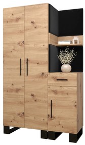 Set mobilier pentru hol Amanda 6 (Stejar artisan + Negru). 1085906