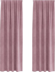vidaXL Perdele opace 2 pcs Roz închis 140 x 225 cm Catifea