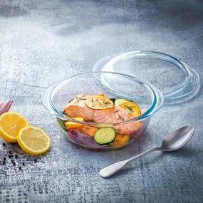 Tavă de copt din sticlă Pyrex cu capac rotund 3 l