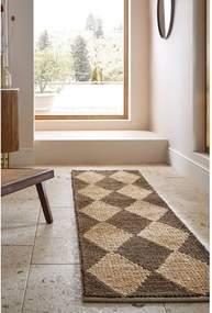 Covor tip traversă maro/în culoare naturală țesut manual din amestec de iută 60x230 cm Effie Diamond – Flair Rugs