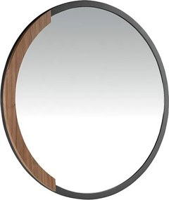 Oglinda decorativa design LUX Round black steel, 80cm