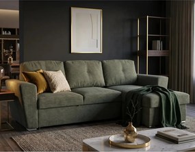 Coltar extensibil, material texturat verde, APARTMENT 245cm